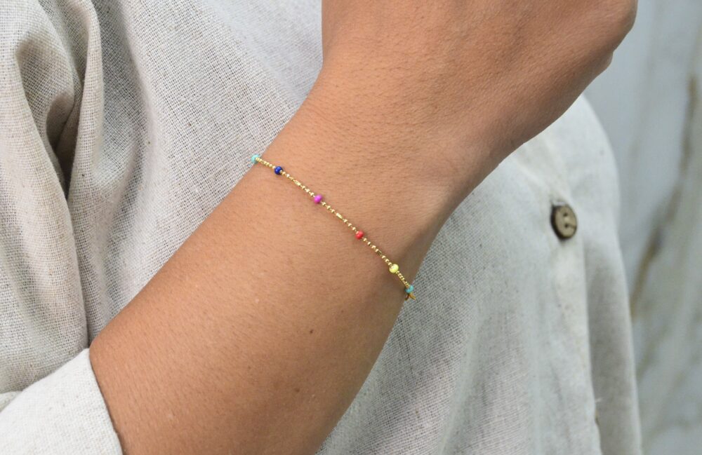 Pulseira Microbolas Coloridas