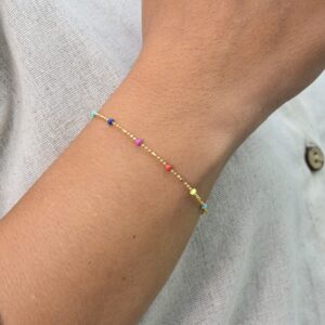Pulseira Microbolas Coloridas