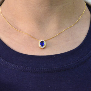 Colar Zircônia Azul Safira
